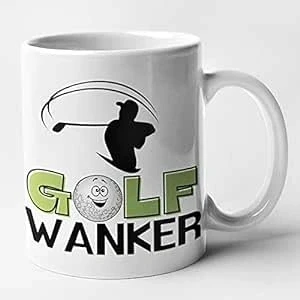 Image of Top Banana Gifts Golf Wanker Funny Rude Golfing Ceramic Photo Mug Cup Tasse (White)