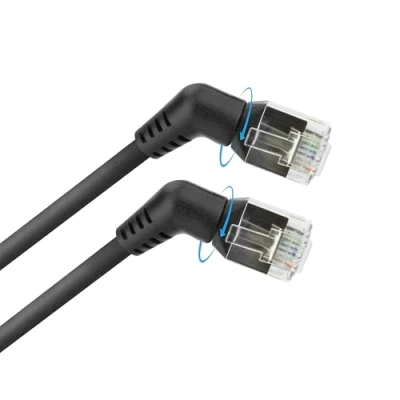 Image of ACT CAT6A Cable U/FTP, Network 360 Degree Rotated, LAN Thin Angled 0.5 m