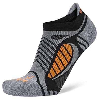 Image of Balega Ultralight Lightweight Performance No Show Athletic Running Socks for Men and Women (1 Pair), White/Space Gray, Medium