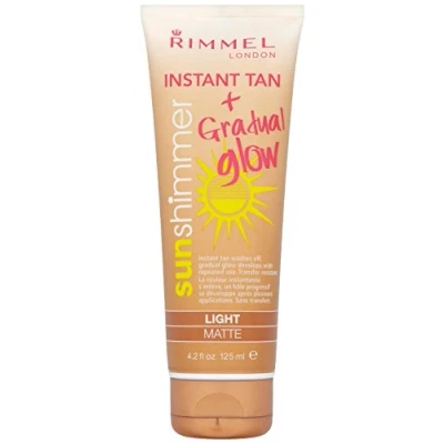 Image of Rimmel London Sun Shimmer Light Matte Waterproof Instant Tan Gradual Glow Tube 125 ml