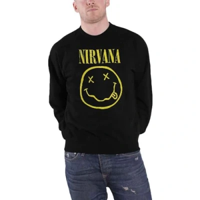 Image of Rock Off officially licensed products Nirvana Yellow Grunge Face Sweatshirt S