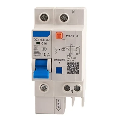 Image of Mini Circuit Breaker, DZ47LE 32 1P+N 16A 230V Earth Leakage Safety Protection Air Switch Breaker (16A)