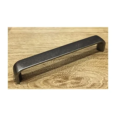 Image of Pewter Finish 128mm Hole Centres Kitchen Slim Chunky D Pull Handle