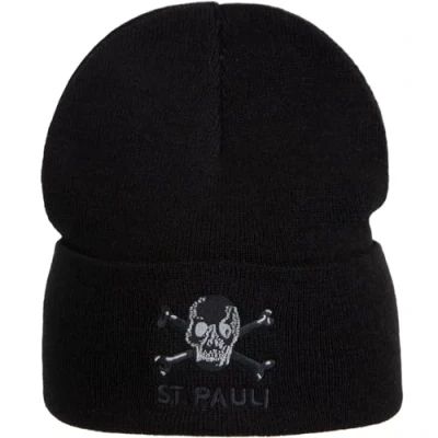 Image of FC St. Pauli Logo Beanie Hat, black, One Size