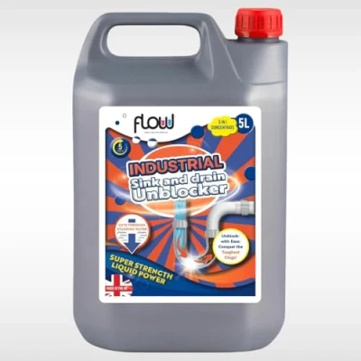 Image of Dunnet Tools sink And Drain Unblocker &amp; Cleaner Fast Acting Heavy Duty Liquid Dissolves Clogs Safe For All Pipes Pipe Cleaners (5L unblocker)