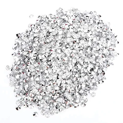Image of ciciglow Rhinestones, 10000pcs 3mm Crystal Nail Art Rhinestones Diamond with silver Plate Bottom Pointed Decoration for Net Sticky Usages(White on background)