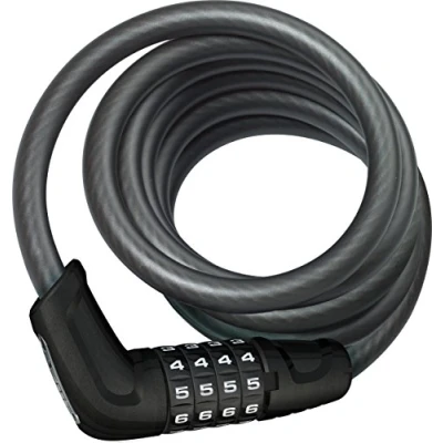 Image of ABUS Tresor 6512C/180 cable lock compact bike with combination code for inexpensive two wheelers or as a secondary 12 mm security level 4 black