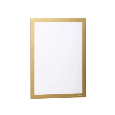 Image of Durable DURAFRAME Self Adhesive Magnetic Frame A4 Format In Gold Pack of 2 Frames Document for Professional Internal Signage