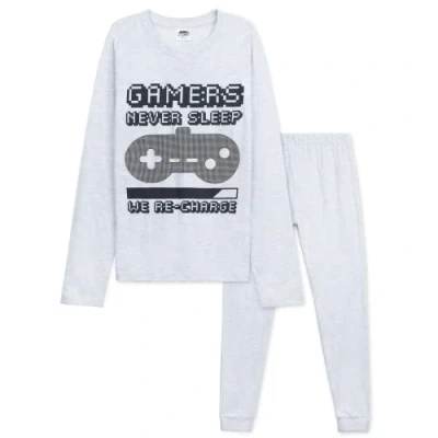 Image of CityComfort Boys Long Pyjama Set, Comfortable Breathable Sleepwear PJs Gamer Gifts for (Grey, 9 10 Years)