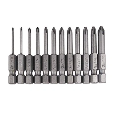 Image of Bestgle 12Pcs 50mm 1/4 Inch Hex Shank Magnetic Phillips Cross Screw Head Screwdriver Bits Set