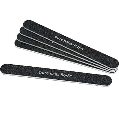 Image of Pure Nails Black Foam Nail Files 80/80 Grit (Pack Of 5)