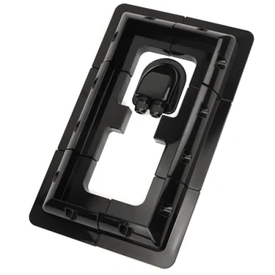 Image of QWORK® Solar Panel Mounting Brackets , Drill Free Corners of Components Support Kit for Rvs, Campers, Roofs Black 7 Piece