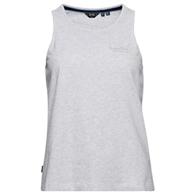 Image of Superdry Women&#039;s Vintage Logo Vest Dress, Glacier Grey Marl, UK 8