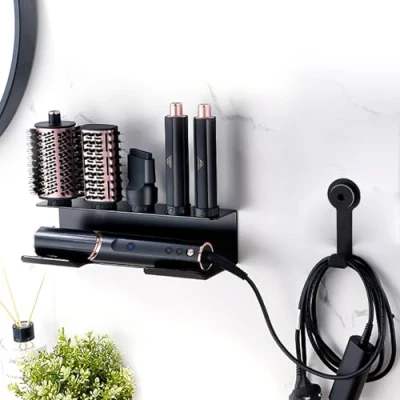 Image of MidingChai Wall Mount Holder Compatible with Shark Flex Style Hair 5 in 1, Dryer Style, Bathroom Organiser for Storage Attachments, Rack Cord Hooks