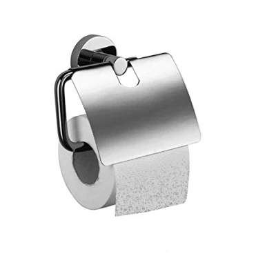 Image of Haceka Toilet roll Holder IXI with lid, Stainless Steel, Silver, 15 x 9 cm