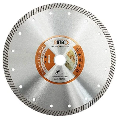 Image of BGTEC Diamond Tile Blade 230mm Super Thin Turbo Rim Concrete Porcelain Saw with 22.23mm Arbor for Cutting Ceramic Granite Marble Hard Material Disc