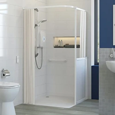 Image of AKW White Shower Curtain 1800mm Wide x Drop
