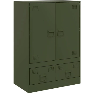 Image of vidaXL Highboard Olive Green 67x39x95 cm Steel