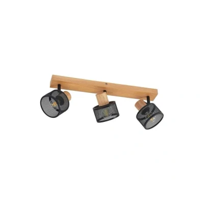 Image of Lindby Evinora ceiling spotlight, wood, 3 bulb