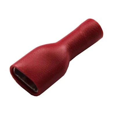 Image of 25 pack of red 4.8 insulated terminal push on connector female spade crimps 50 100 (25)