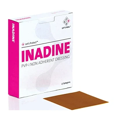 Image of Inadine 9.5cm x x5 Non Adherent Wound Dressings, POV Iodine, Antimicrobial