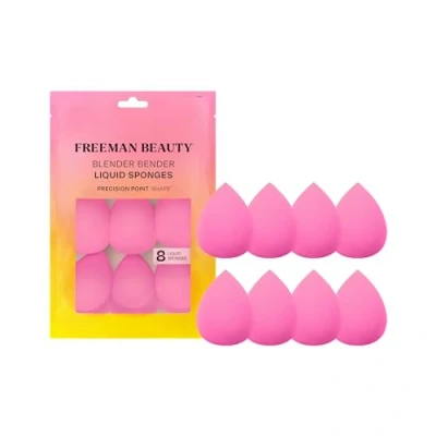 Image of Freeman Blender Bender Makeup Sponge Set, For Liquid &amp; Cream Foundation, Precision Point Blending Sponges, Vegan, Cruelty Free, Latex Pink Sponge, 8 Count