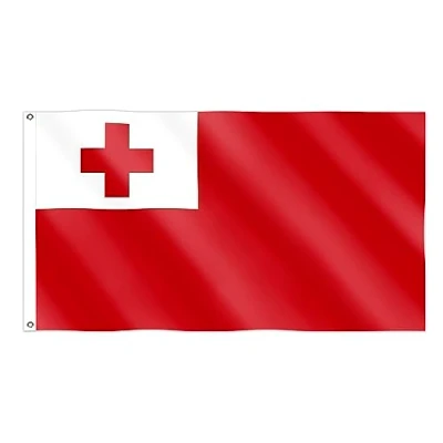 Image of SHATCHI 5ft x 3ft National Flags Events Pub BBQ Decorations for Rugby Cricket Football Sports 2023 World Cup Banner Fan Support Table Cover, Polyester, Tonga
