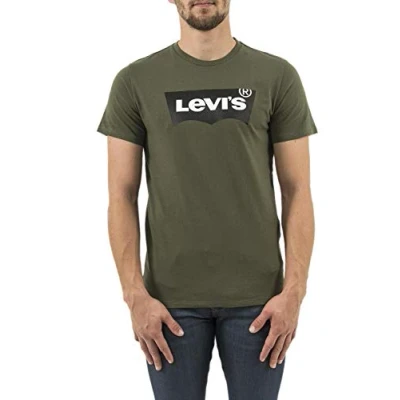 Image of Levi&#039;s Housemark Graphic TEE Print Tshirt, Men&#039;s, Size: Large, Tech olive night
