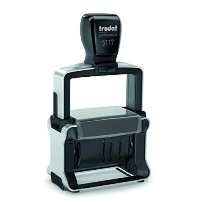 Image of Trodat Professional 5117 Self Inking Date Stamp with English Texts Dial a Word Black Ink,48mm x 4 mm