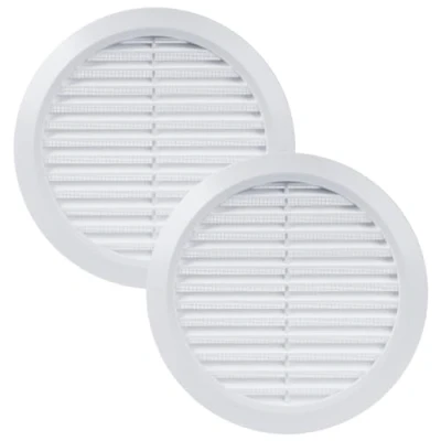 Image of Vent Systems 150 mm / 5.90&#039;&#039; Inch White Pack of 2 Air Cover Round Vents Ventilation Grille Integrated Insect Screen HVAC for Bathroom, Home Office, Kitchen