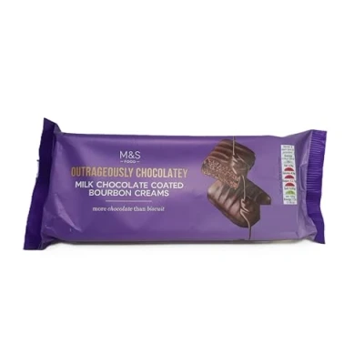 Image of M&amp;S Milk Chocolate Coated Bourbon, Custard Creams, Biscuits 162g (2, Bourbon Creams)