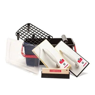 Image of COMENSAL Tile Cleaning Set 8pcs 12 L Tiling Bucket Washboy Grid Tools Grouting Floor Grate Made in EU