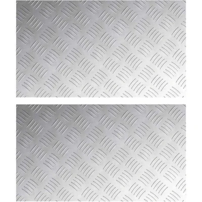 Image of vidaXL Stair Treads Metallic Silver Aluminium 70 x 40 0.3 cm Non slip