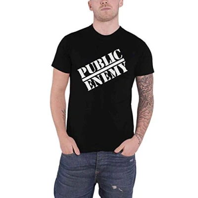 Image of Public Enemy T Shirt Classic Logo Official Mens Black XXL
