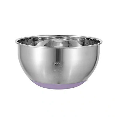 Image of Large Mixing Bowl Stainless Steel with Nonslip Silicone Base Metal Baking Kitchen Cooking Preparing Bowl, 28cm