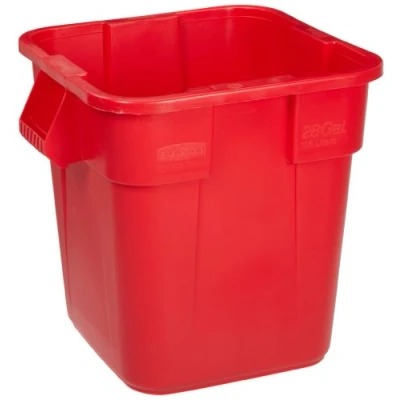 Image of Rubbermaid Commercial Products Brute Square Container 106 Litre Red FG352600RED