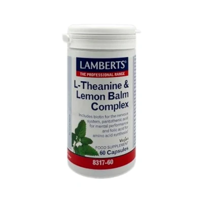 Image of Lamberts Theanine &amp; Lemon Balm Complex 60 Capsules