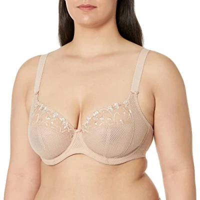 Image of Elomi Womens Charley Side Support Plunge Bra Beige Size 38GG