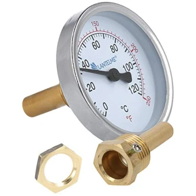 Image of Lantelme Smoker Thermometer 120 Degree Stainless Steel 30 cm and 50 for Oven Barrel Grill Cabinet (5 cm)