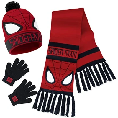 Image of Marvel Boys Winter Accessories Set, Cosy for School Travel Gifts (Red Spiderman 3 Pcs)