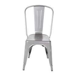 Image of Bolero Bistro Steel Side Chairs Gun Metal Grey (4 pack)