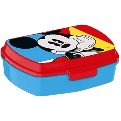 Image of HOVUK Mickey Mouse Lunch Box 16cm, Plastic Food Storage for Kids, BPA Free and Leak Proof Meal Container, Microwave Safe without Lid Sandwich Box, 3+ Years Boys School Picnic Gift