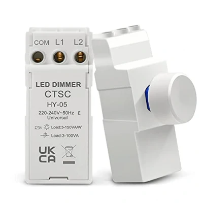 Image of CTSC LED Dimmer Module, Universal Dimmer, 1 Gang 2 Way Switch, 3 100W Push On/Off Switch Module