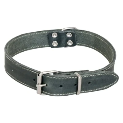 Image of JACK AND VANILLA, Dog Collar, Greasy Leather, Size 10 mm x 25 cm Grey