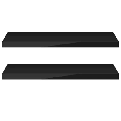 Image of eSituro Floating Shelf, Wall Black High Gloss Mounted Storage Shelf for Bedroom/Living Room/Kitchen/Bathroom/Hallway, W70xD22.9xT3.8 cm