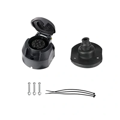 Image of BEIJISTAR 13 Pin Trailer Socket with Rubber Gasket, 12V Waterproof Connector, for Truck RV Cars Boat Caravan