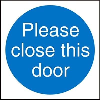Image of Seco Please Close This Door Sign, 200mm x Self Adhesive Vinyl