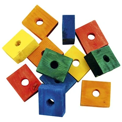 Image of Zoo Max Coloured Wood Blocks Parrot Toy Parts Pack of 12