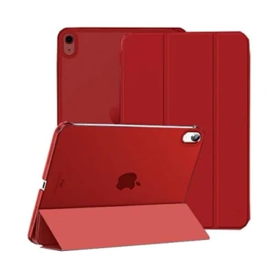 Image of KKTECH iPad 10th Generation Case, Slim Stand Hard Back Shell Cover, Auto Wake/Sleep, Lightweight Durable, for 2022 Model Case 10.9 Inch, (Red)