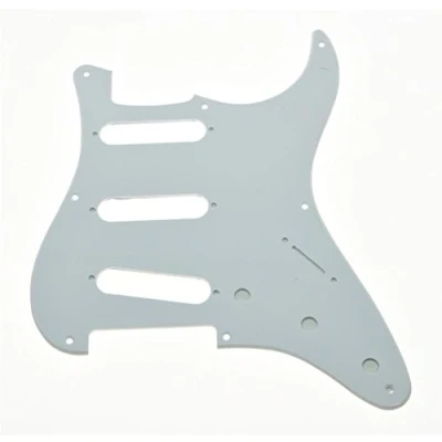 Image of KAISH 8 Hole American Vintage Style Strat SSS Pickguard ST Guitar Pick Guard Scratch Plate for Strat/Stratocaster White 1 Ply